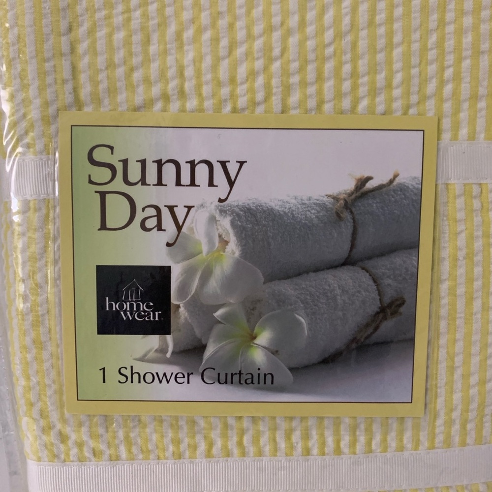Homewear Yellow Striped Shower Curtain